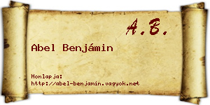 Abel Benjámin névjegykártya