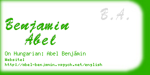 benjamin abel business card