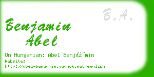 benjamin abel business card